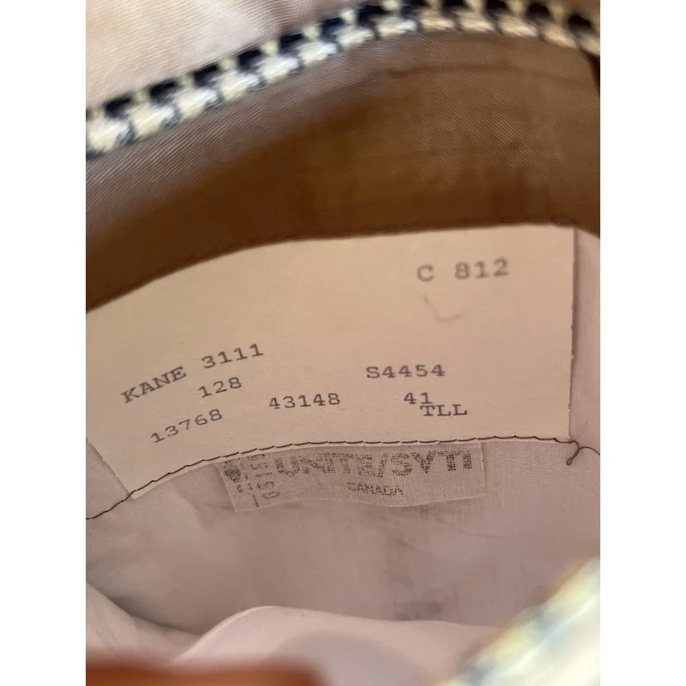 Coppley SILK WOOL Sport Coat 41 TALL Beige Black Houndstooth Blazer Jacket EUC
